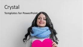  Presentation with valentines - Audience pleasing slide set consisting of valentines day woman holding valentines day paper heart with copy space backdrop and a light gray colored foreground