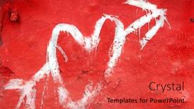  Presentation with valentines - Slides featuring valentines heart on a red grunge wall background and a red colored foreground