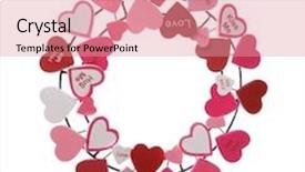  Presentation with valentines - Cool new slides with valentines-heart-wreath-isolated-over backdrop and a coral colored foreground