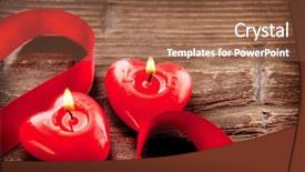 Presentation with invitation or border design - Presentation theme with valentines hearts candles border design background and a tawny brown colored foreground