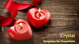  Presentation with border - Presentation theme having valentines hearts candles border design background and a tawny brown colored foreground