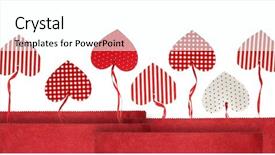  Presentation with heart flowers - PPT theme featuring valentines hearts ornaments as flowers background and a  colored foreground