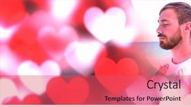  Presentation with loving hearts love heart candy - Audience pleasing slides consisting of valentine's love transition hearts backdrop and a red colored foreground