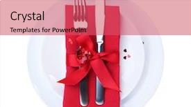  Presentation with dinner - Slides with valentine's romantic dinner concept background and a red colored foreground