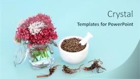  Presentation with root plant - Slide set featuring valerian-herb-adaptogen-plant-medicine background and a cool aqua colored foreground
