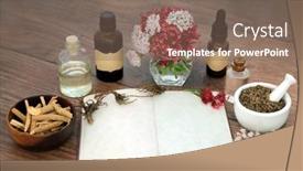  Presentation with ashwagandha - PPT layouts enhanced with valerian-herb-root-and-ashwagandha background and a violet colored foreground