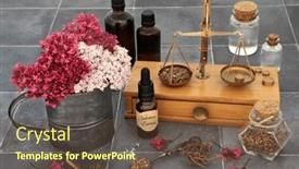  Presentation with headaches - Presentation design with valerian-herb-root-to-treat background and a tawny brown colored foreground