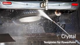  Presentation with cars - Colorful presentation design enhanced with valet - cars in a carwash backdrop and a dark gray colored foreground