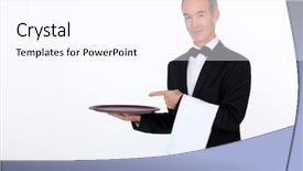  Presentation with waiter - Theme enhanced with valet - waiter showing his tray background and a pink colored foreground