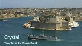  Presentation with malta - PPT theme with valetta harbor view capital of malta island background and a ocean colored foreground