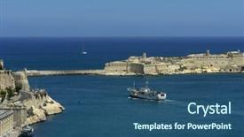  Presentation with malta - Colorful theme enhanced with valetta harbor view capital of malta island backdrop and a ocean colored foreground