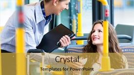  Presentation with inspection - Slide set consisting of validation - woman in bus having no background and a  colored foreground