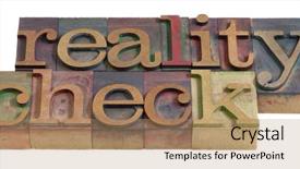  Presentation with color blocks - Beautiful presentation theme featuring validation testing - reality check concept - words backdrop and a coral colored foreground