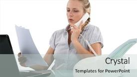  Presentation with secretary - PPT theme with validity of a fax background and a  colored foreground