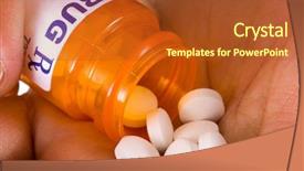  Presentation with nano medicine medication and medical - Theme consisting of valium - presciption medication bottle open being background and a red colored foreground