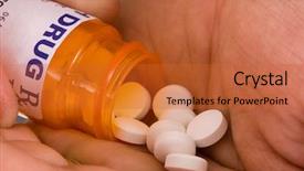  Presentation with prescription medication - PPT theme enhanced with valium - prescription medication bottle being poured background and a red colored foreground