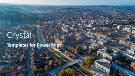  Presentation with western - Theme enhanced with valjevo-panorama-of-city background and a ocean colored foreground