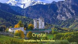  Presentation with region - Presentation theme enhanced with valle-d-aosta-italy-beautiful background and a tawny brown colored foreground