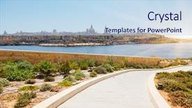  Presentation with lady - Theme enhanced with valletta malta island sightseeing europe background and a sky blue colored foreground