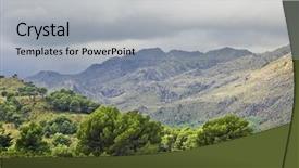  Presentation with sugarcane fields mountains landscape nature - Slides with valley and mountains mallorca balearic background and a  colored foreground