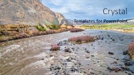  Presentation with river valley - PPT theme enhanced with valley and rapids of upper colorado river below burns in colorado aerial view background and a light blue colored foreground