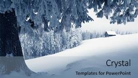  Presentation with mountain snow - PPT layouts having valley cabin in the woods background and a light blue colored foreground