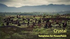  Presentation with deforestation - PPT layouts featuring consequences - stumps on the valley caused background and a soft green colored foreground