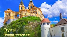  Presentation with river valley - PPT layouts having valley danube river barroque abbey background and a tawny brown colored foreground