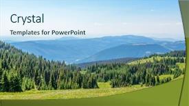  Presentation with root - Audience pleasing PPT theme consisting of valley in alpine mountains backdrop and a sky blue colored foreground