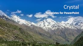  Presentation with himachal pradesh - Presentation design consisting of huts - alpine hut in the valley background and a violet colored foreground