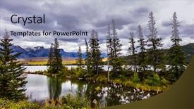  Presentation with rain clouds - PPT layouts consisting of valley in the rocky mountain background and a light blue colored foreground