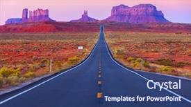  Presentation with united states - PPT theme consisting of valley in utah at twilight background and a ocean colored foreground