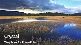  Presentation with chile - PPT theme enhanced with valley is surrounded by mountains in the national park torres del paine chile shallow lake overgrown with reeds reflects the blue sky the sky is partially covered with low thunderclouds background and a dark gray colored foreground