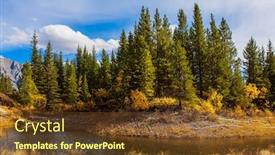  Presentation with bright yellow - Amazing presentation theme having valley-of-kananaskis-mountain-park backdrop and a tawny brown colored foreground