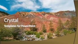  Presentation with mars - Slide deck featuring valley of mars landscapes background and a coral colored foreground