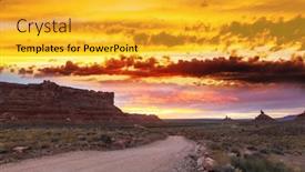  Presentation with rock - Cool new slides with valley-of-the-gods-rock backdrop and a yellow colored foreground
