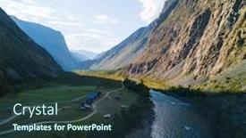  Presentation with river valley - Amazing slides having valley-of-the-river backdrop and a ocean colored foreground