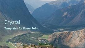  Presentation with river valley - Presentation design enhanced with valley-of-the-river background and a ocean colored foreground