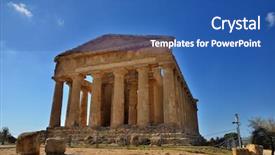  Presentation with italy art - Cool new PPT theme with valley of the temples is backdrop and a ocean colored foreground