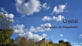  Presentation with italy art - Cool new slide deck with valley of the temples is backdrop and a teal colored foreground