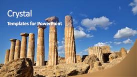  Presentation with italy art - Slide deck with valley of the temples is background and a ocean colored foreground