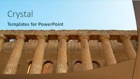  Presentation with greek columns - Presentation theme with valley-of-the-temples-valle background and a sky blue colored foreground