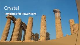  Presentation with greek columns - Presentation having valley-of-the-temples-valle background and a teal colored foreground