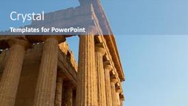  Presentation with ancient greek - Theme consisting of valley-of-the-temples-valle background and a light blue colored foreground