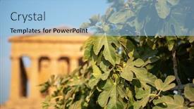  Presentation with ancient greek - Beautiful PPT theme featuring valley-of-the-temples-valle backdrop and a light blue colored foreground