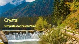  Presentation with mountain lake - Slide set featuring valley the beautiful forests flood background and a tawny brown colored foreground