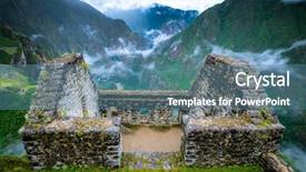  Presentation with sunshine - Cool new PPT theme with valley tmeples - sunshine breathtaking view of machupicchu backdrop and a teal colored foreground