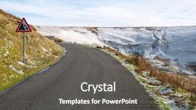  Presentation with road - Beautiful PPT theme featuring valley to rhayader powys wales backdrop and a dark gray colored foreground