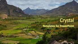  Presentation with rice husk from green starts - PPT theme featuring off road in the middle background and a tawny brown colored foreground