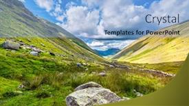  Presentation with england - PPT theme consisting of valleys-and-mountains background and a light blue colored foreground